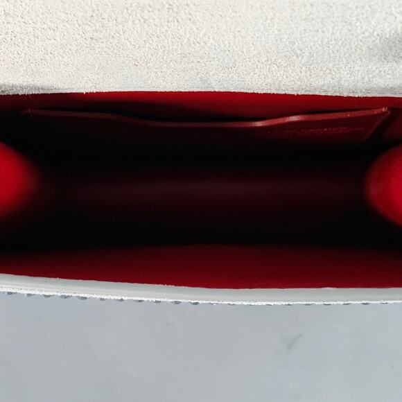 OFF-WHITE JITNEY Grey Rhinestones Leather Crossbody Handbag - Picture 6 of 7